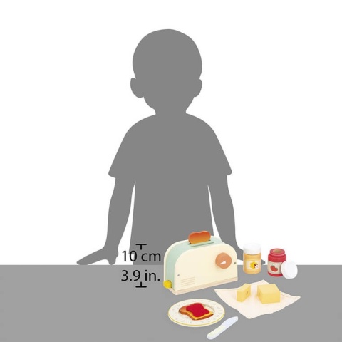 Drewniany zestaw śniadaniowy Janod z tosterem wysokość