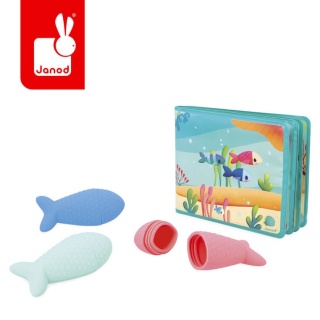 Książeczka do kąpieli z 3 psikawkami Janod - Przyjęcie pod wodą