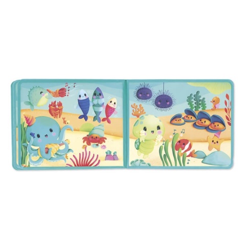 Książeczka do kąpieli z 3 psikawkami Janod Przyjęcie pod wodą ośmiornica