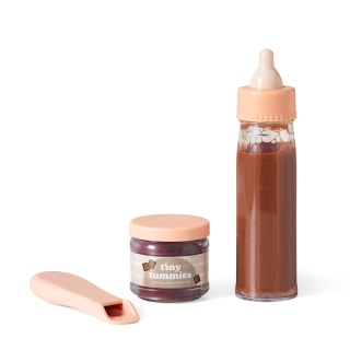 Magiczna butelka i słoiczek czekolady z łyżeczką dla lalki