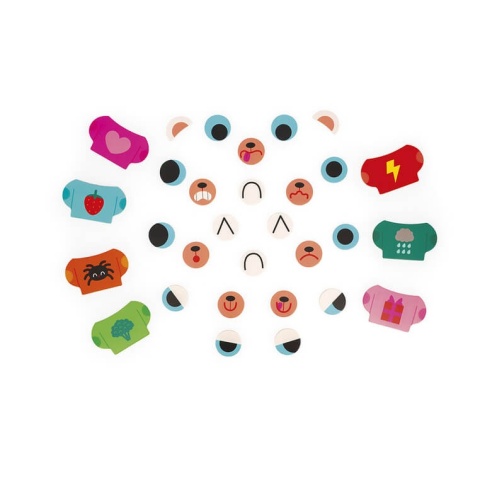 Magnetyczna układanka Janod Emocje Miś elementy