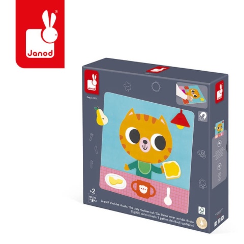 Magnetyczna układanka Janod Plan dnia Kot w opakowaniu