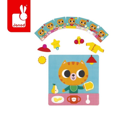 Magnetyczna układanka Janod Plan dnia Kot różne czynności