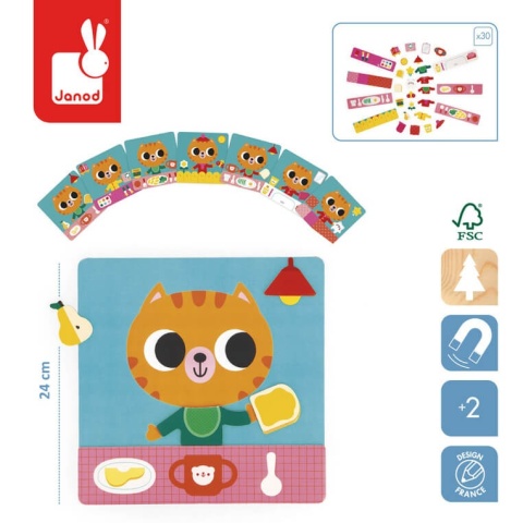 Magnetyczna układanka Janod Plan dnia Kot wymiary
