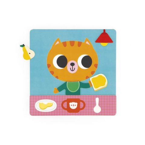 Magnetyczna układanka Janod Plan dnia Kot jedzenie