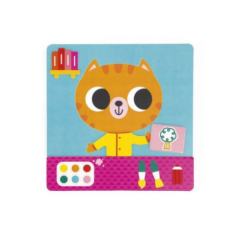 Magnetyczna układanka Janod Plan dnia Kot malowanie