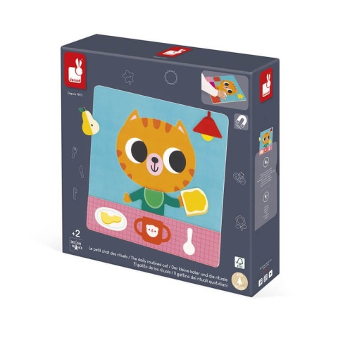 Magnetyczna układanka Janod Plan dnia Kot w pudełku