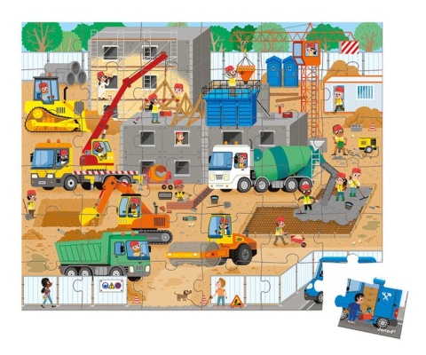 Puzzle Janod Plac budowy 36 elementów całość