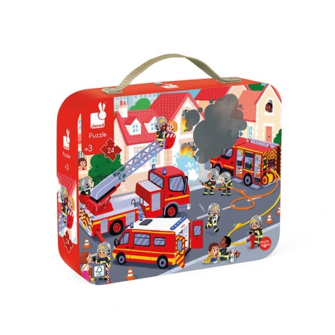 Puzzle Janod Strażacy 24 elementy w opakowaniu