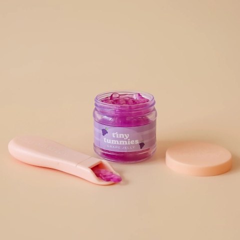 Słoiczek i łyżeczka dla lalki - winogrono