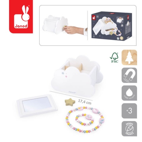 Szkatułka na biżuterię z lusterkiem Janod Jednorożce wymiary