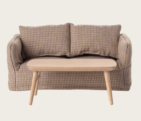 Drewniany stolik kawowy Maileg  z kanapą Maileg