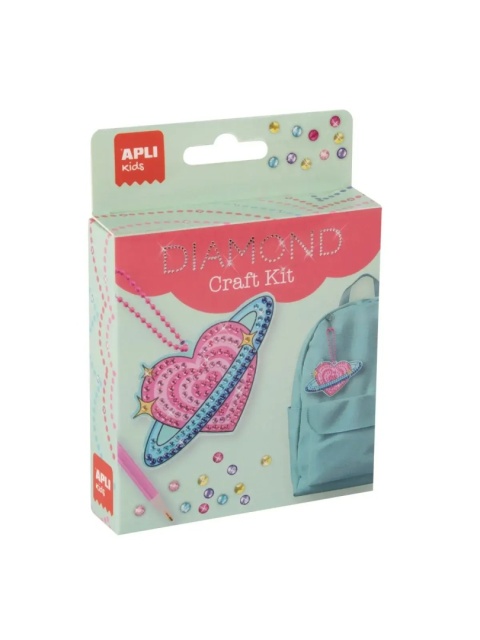 Zestaw do robienia diamentowych breloczków Apli Kids - Planeta serce w opakowaniu