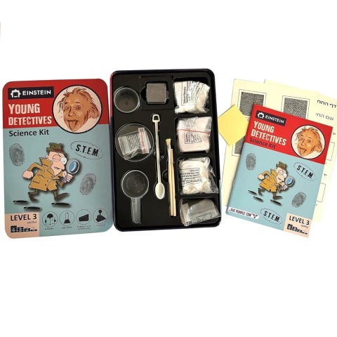 Zestaw eksperymentów The Purple Cow Einstein - Młody Detektyw zawartość opakowania