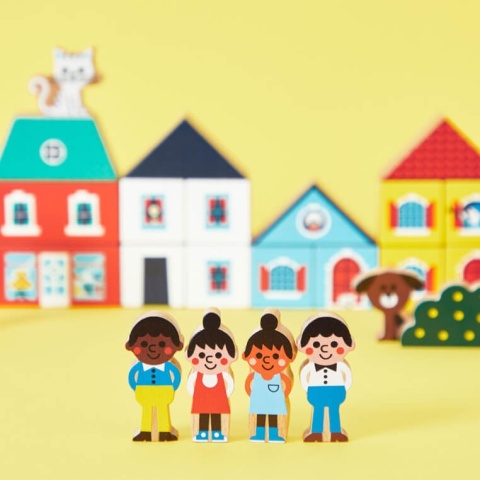 Zestaw klocków i figurek Janod - Miasto Cross Roads 36 elementów figurki postaci