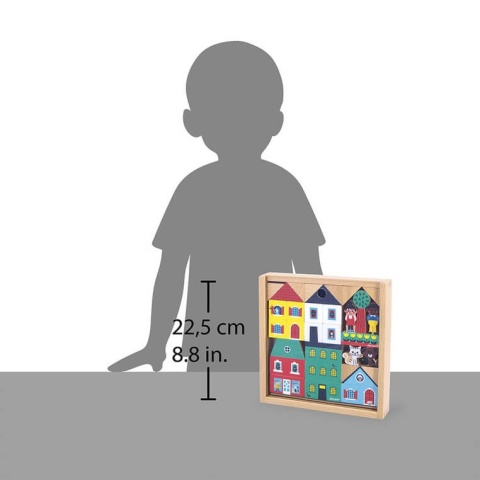 Zestaw klocków i figurek Janod - Miasto Cross Roads 36 elementów wielkość