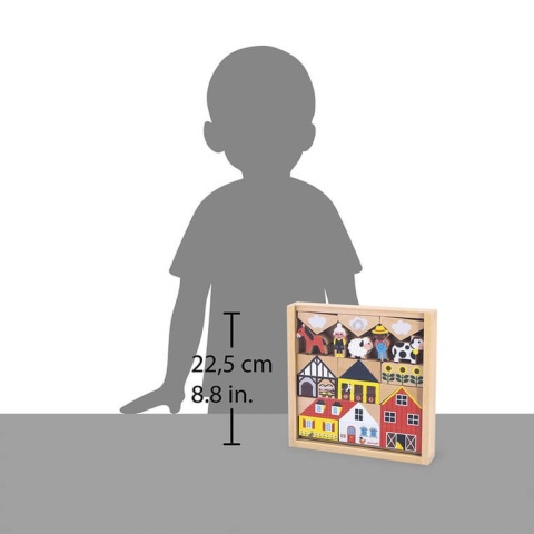 Zestaw klocków i figurek Janod - Wieś Cross Roads 36 elementów wysokość