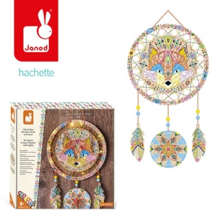 Zestaw kreatywny Janod - Przeplatanka 3D String art Świecący łapacz snów