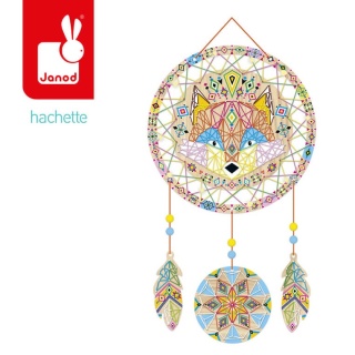 Zestaw kreatywny Janod - Przeplatanka 3D String art Świecący łapacz snów