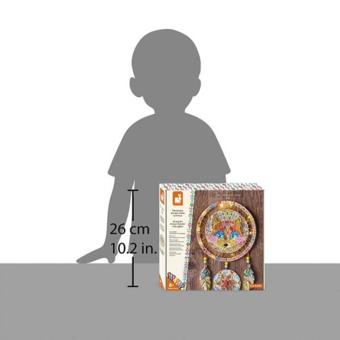 Zestaw kreatywny Janod - Przeplatanka 3D String art Świecący łapacz snów wielkość