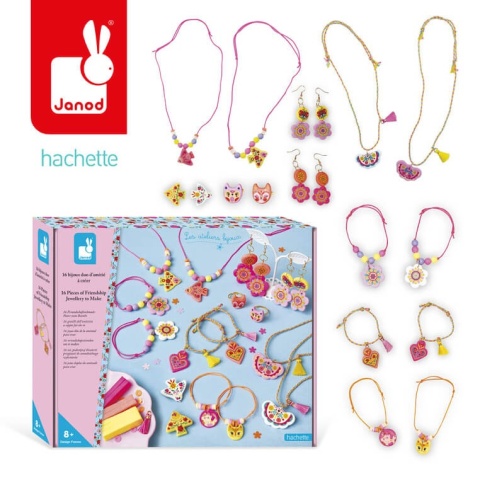 Zestaw kreatywny do tworzenia biżuterii Janod Klejnoty przyjaźni wszystkie elementy