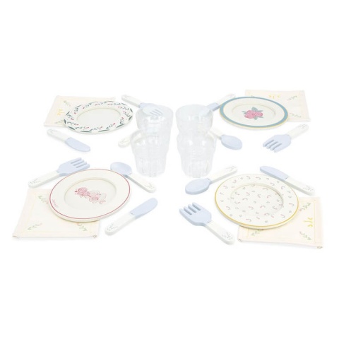 Zestaw piknikowy w walizce Janod z akcesoriami rozłożony zestaw