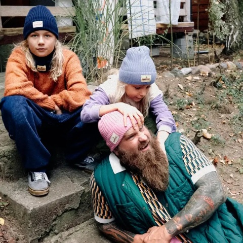 Granatowy Komplet Czapka i Komin Dashki Merino Crew Blue - S wersje kolorystyczne