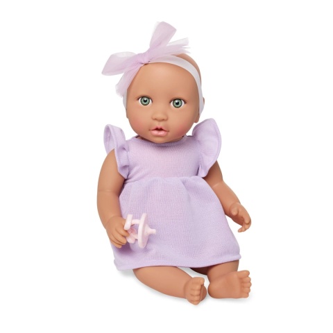 Lalka ze Smoczkiem LullaBaby w Sukience i Opasce