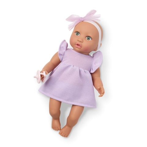 Lalka ze Smoczkiem LullaBaby w Sukience i Opasce wielkość