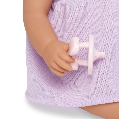 Lalka ze Smoczkiem LullaBaby w Sukience i Opasce smoczek w rączce