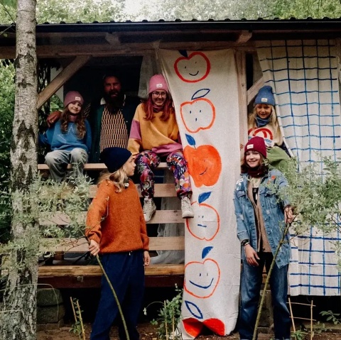 Czerwony Komplet Czapka i Komin Dashki Merino Amarant - S wersje kolorystyczne