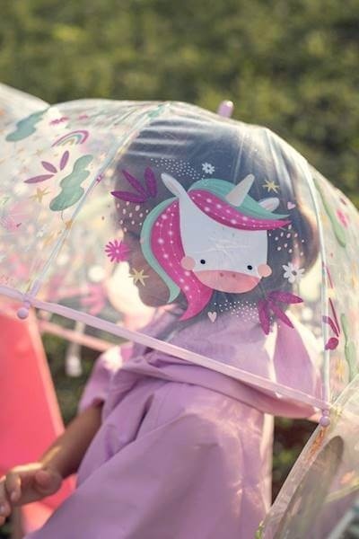 Fioletowy Parasol Przeciwdeszczowy SASSI Jednorożec otwarty