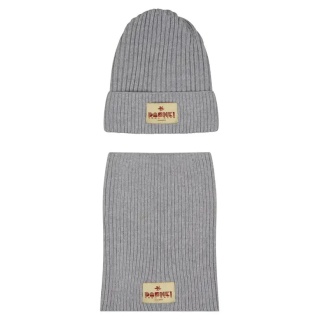 Szary Komplet Czapka i Komin Dashki Merino Crew Grey - M