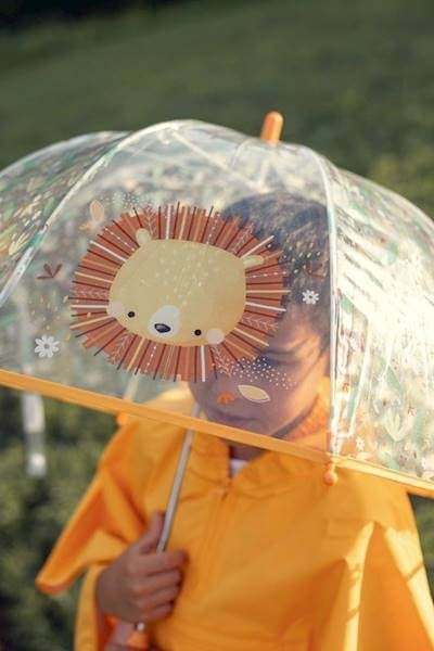 Pomarańczowy Parasol Przeciwdeszczowy SASSI Lew rozłożony