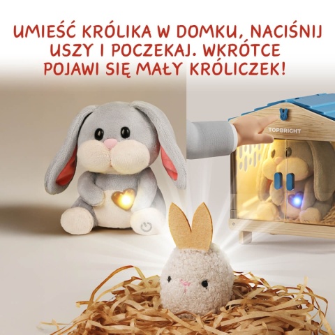 Mummy Bunny Topbright Pluszowa Zabawka Interaktywna mały króliczek