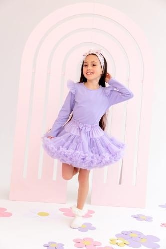 Bluzka z długim rękawem Angel - Lila - Manufaktura Falbanek