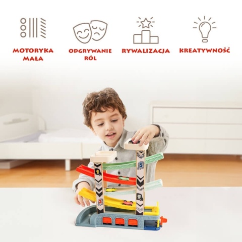 Tor Wyścigowy Topbright Zjeżdżalnia z Autami  mala motoryka