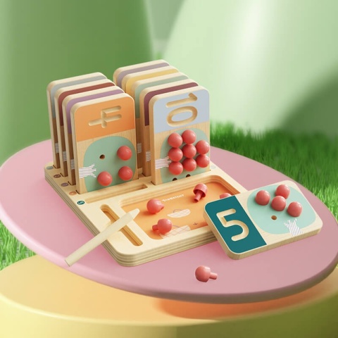 Zabawka Edukacyjna Topbright - Liczę owoce drewniane plansze