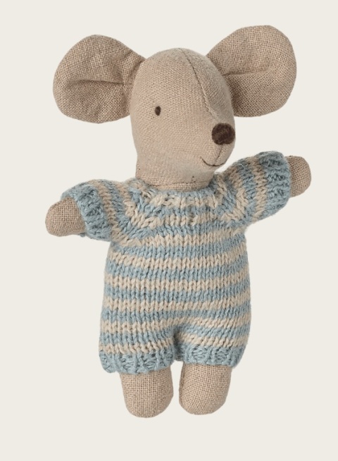 Myszka niemowlęca Maileg w Niebieskim Łóżeczku  ubranko