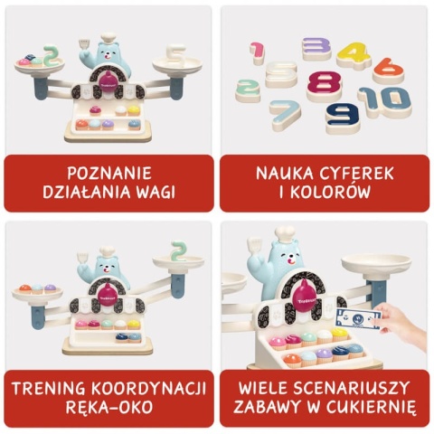 Waga Szalkowa Topbright Głodny Miś  nauka cyferek