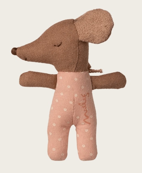 Różowa Myszka Sleepy Wakey Baby Maileg w Pudełku Zapałek śpiąca