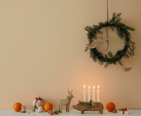 Zawieszka Ptak Maileg Ozdoba Bożonarodzeniowa - Latte  na stroiku