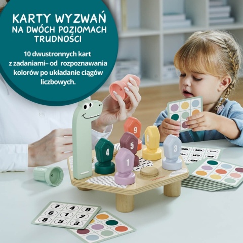 Gra do Nauki Kolorów i Liczb Topbright Happy Dino Twist karty wyzwań