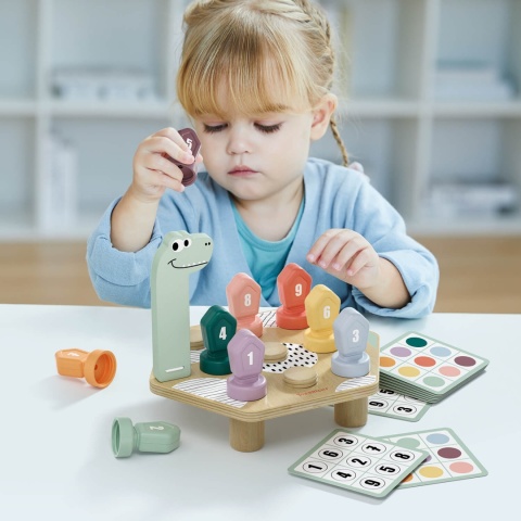 Gra do Nauki Kolorów i Liczb Topbright Happy Dino Twist pokazowa zabawa