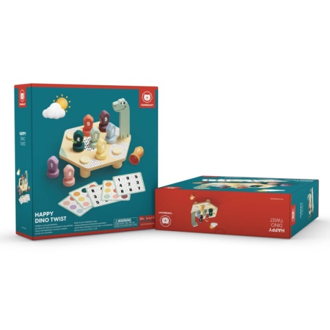 Gra do Nauki Kolorów i Liczb Topbright Happy Dino Twist w opakowaniu