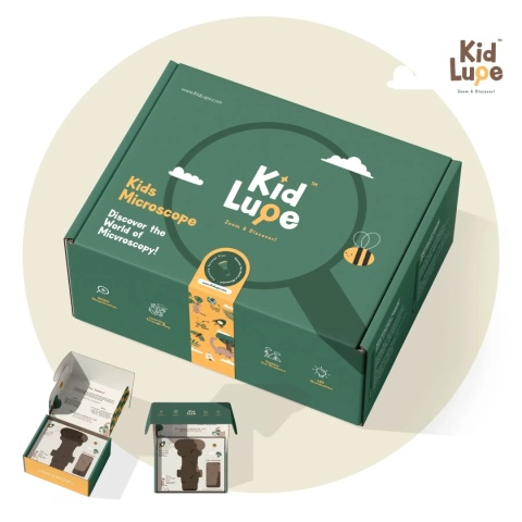 Brązowy Mikroskop KidLupe w opakowaniu