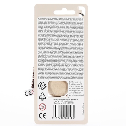 Beżowy Breloczek HoppiHorse Maskotka Koń na kiju tył opakowania