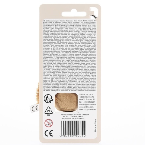 Kasztanowy Breloczek HoppiHorse Maskotka Koń na kiju tył opakowania
