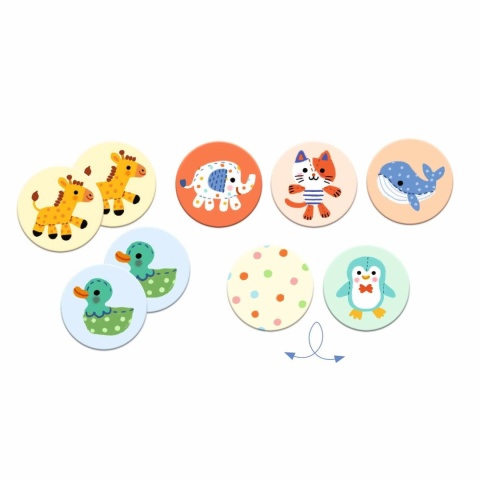 Gra memory Djeco zwierzątka przytulanki dopasowanie