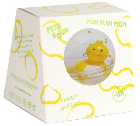 Kula sensoryczna Kaczuszka Petit Boum Happy Bubbles opakowanie
